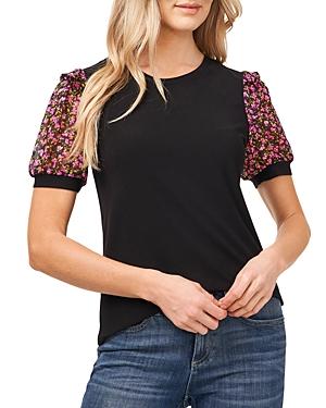 Cece Printed Puff Sleeve Top