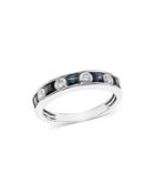 Bloomingdale's Sapphire & Diamond Channel Band In 14k White Gold - 100% Exclusive