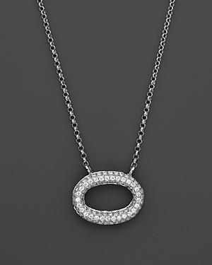 Kc Designs Pave Diamond Oval Pendant In 14k White Gold, .25 Ct. T.w.