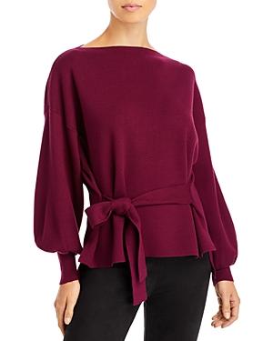 T Tahari Boat Neck Puff Sleeve Top
