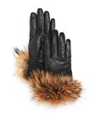 Echo Leather Gloves With Asiatic Raccoon Fur Cuff