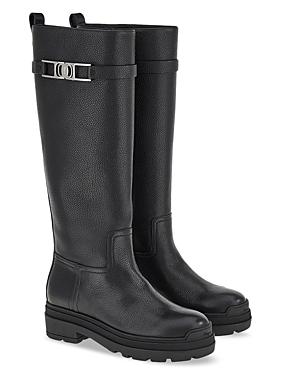 Salvatore Ferragamo Women's Rosalie Lug Sole Riding Boots