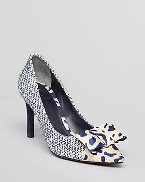 Tory Burch Cap Toe Pointed Toe Pumps - Cleo High Heel