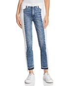 Paige Hoxton Straight Ankle Patchwork Jeans In Agnes