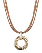Ralph Lauren Knot Pendant Leather Necklace, 16