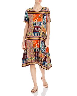 Johnny Was Allie Flower Mixed Print Swing Dress