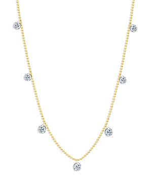 Graziela Gems 18k Yellow Gold Diamond Dangle Floating Statement Necklace, 18