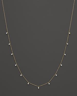 Diamond Station Necklace In 14k Yellow Gold, .50 Ct. T.w.