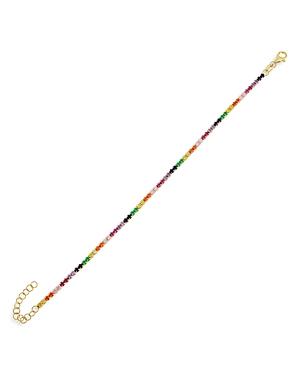Adinas Jewels Rainbow Cubic Zirconia Tennis Bracelet