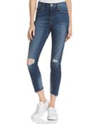 Frame Ali High-rise Distressed Cigarette Jeans In Morrisly