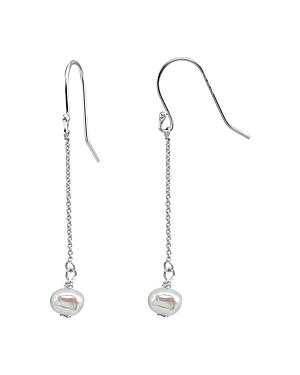 Aqua Cultured Freshwater Pearl Chain Drop Earrings - 100% Exclusive