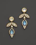 Temple St. Clair Foglia Royal Blue Moonstone And Diamond Drop Earrings In 18k Yellow Gold