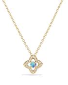 David Yurman Venetian Quatrefoil Necklace With Opal And Diamonds In 18k Gold