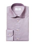 Eton Cotton School Of Fishes Micro Print Convertible Cuff Slim Fit Dress Shirt