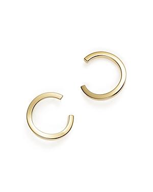 Small Square Tube Hoop Drop Earrings In 14k Yellow Gold