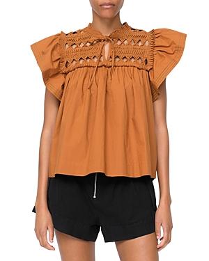 Sea Phoebe Pleated Ruffled Top
