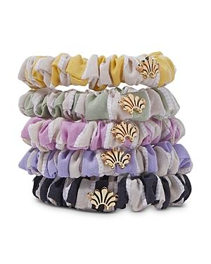 Lele Sadoughi Striped Micro Scrunchies, Set Of 5