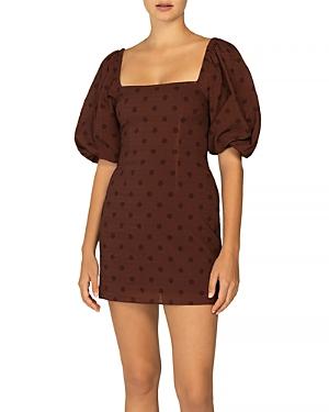 Peony Printed Puff Sleeve Cover-up Dress