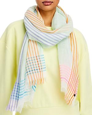Fraas Multi Stripe Linen Scarf