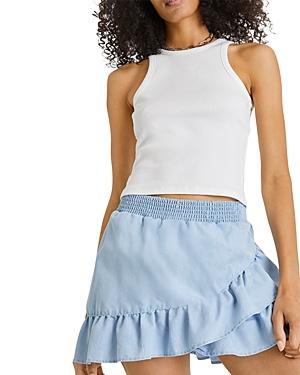 French Connection Aves Chambray Ruffled Mini Skirt