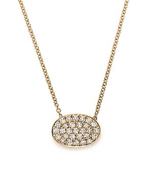 Diamond Pave Oval Pendant Necklace In 14k Yellow Gold, .45 Ct. T.w. - 100% Exclusive