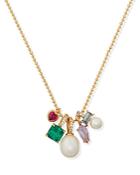 Kate Spade New York Multi Charm Cultured Freshwater Pearl Pendant Necklace, 17