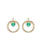 Zoe Chicco 14k Yellow Gold Emerald Circle Drop Earrings
