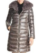 Herno Elisa Fox Fur-collar Down Coat