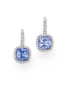 Tanzanite And Diamond Drop Earrings In 14k White Gold - 100% Exclusive