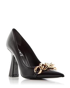 Versace Women's Leather Chain High Heel Sandals