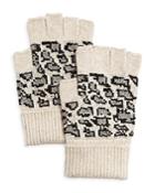 Aqua Animal Knit Fingerless Gloves - 100% Exclusive