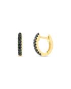 Moon & Meadow 14k Yellow Gold Kate Black Diamond Huggie Hoop Earrings