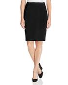 Magaschoni Faux Suede Paneled Pencil Skirt