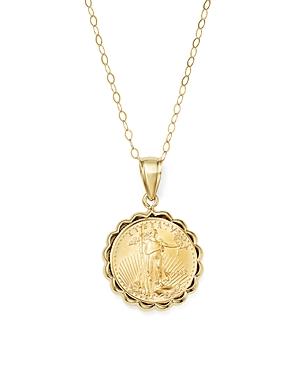 Coin Pendant Necklace In 14k Yellow Gold - 100% Exclusive
