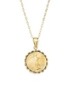 Coin Pendant Necklace In 14k Yellow Gold - 100% Exclusive