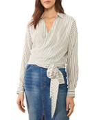 Ba & Sh Marisa Striped Wraparound Top