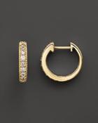 Diamond Bezel Set Huggie Hoop Earrings In 14k Yellow Gold, .30 Ct. T.w.