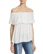 Mustard Seed Ruffled Off-the-shoulder Top