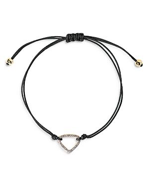 Marina B 18k Gold Trina Diamond Black Cord Bolo Bracelet