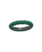 Graziela Gems 18k White Gold & Dark Rhodium Emerald Three Sided Band