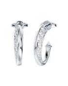 De Beers Forevermark 18k White Gold Avaanti Diamond Hoop Earrings