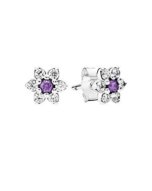 Pandora Earrings - Sterling Silver & Cubic Zirconia Forget Me Not Studs