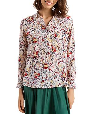 Gerard Darel Carlton Floral Print Silk Blouse