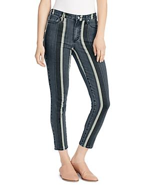 Ella Moss High Rise Cropped Skinny Jeans In Longspur Indigo Stripe