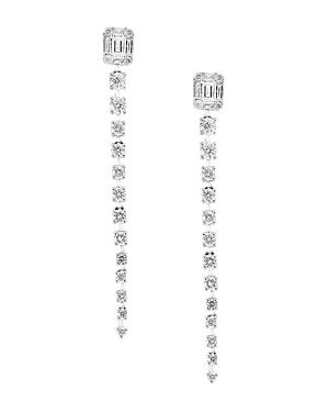 Bloomingdale's Diamond Graduated Linear Drop Earrings In 14k White Gold, 0.80 Ct. T.w.