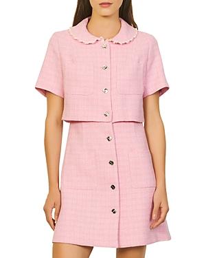 Sandro Rosee Trompe L'oeil Tweed Mini Dress