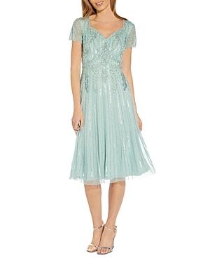 Adrianna Papell Embellished Tulle Midi Dress