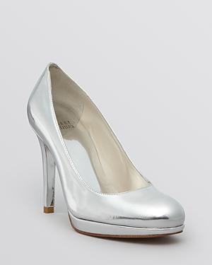 Stuart Weitzman Platform Pumps - Platswoon High Heel Silver Specchio
