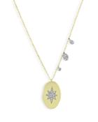 Meira T 14k Yellow Gold Diamond Starburst Disc Necklace, 18