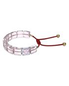 Swarovski Letra Heart Square Crystal Cord Slider Bracelet